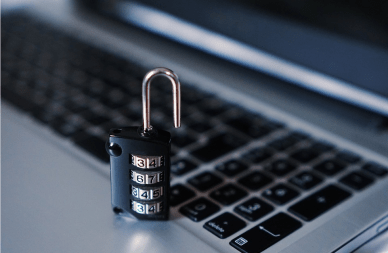 computer and open lock image